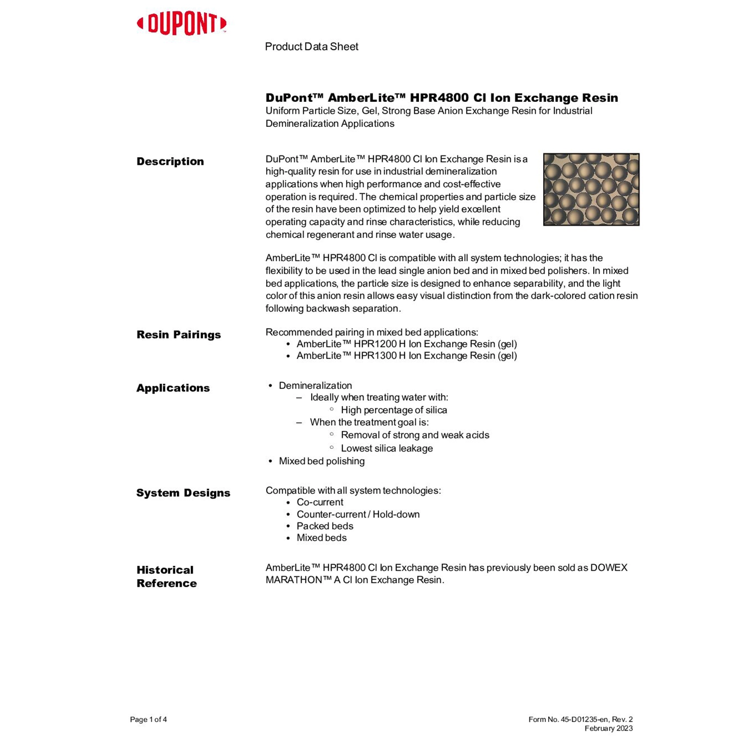 AMBERLITE4800 CI 5 ft 3 DRUM