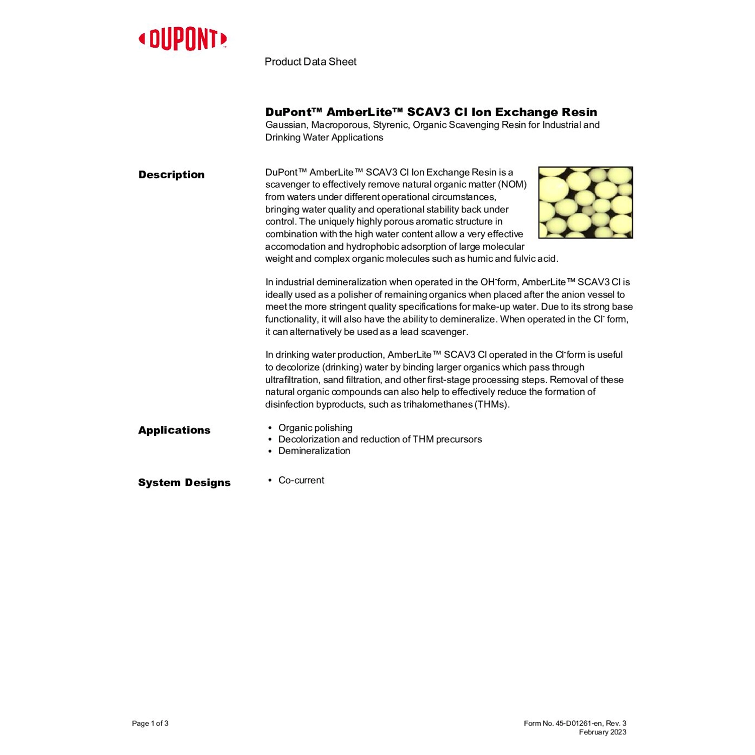 AMBERLITE SCAV3 CI- 5 ft 3 DRUM