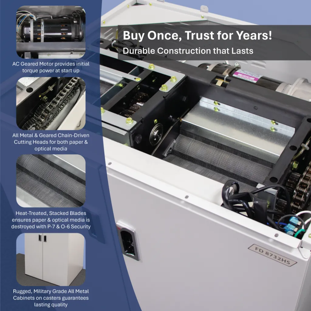 FD 8732HS High Security Paper / Optical Media Shredder