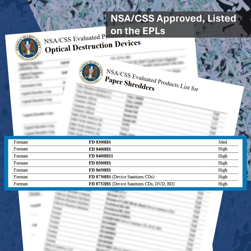 FD 8732HS High Security Paper / Optical Media Shredder