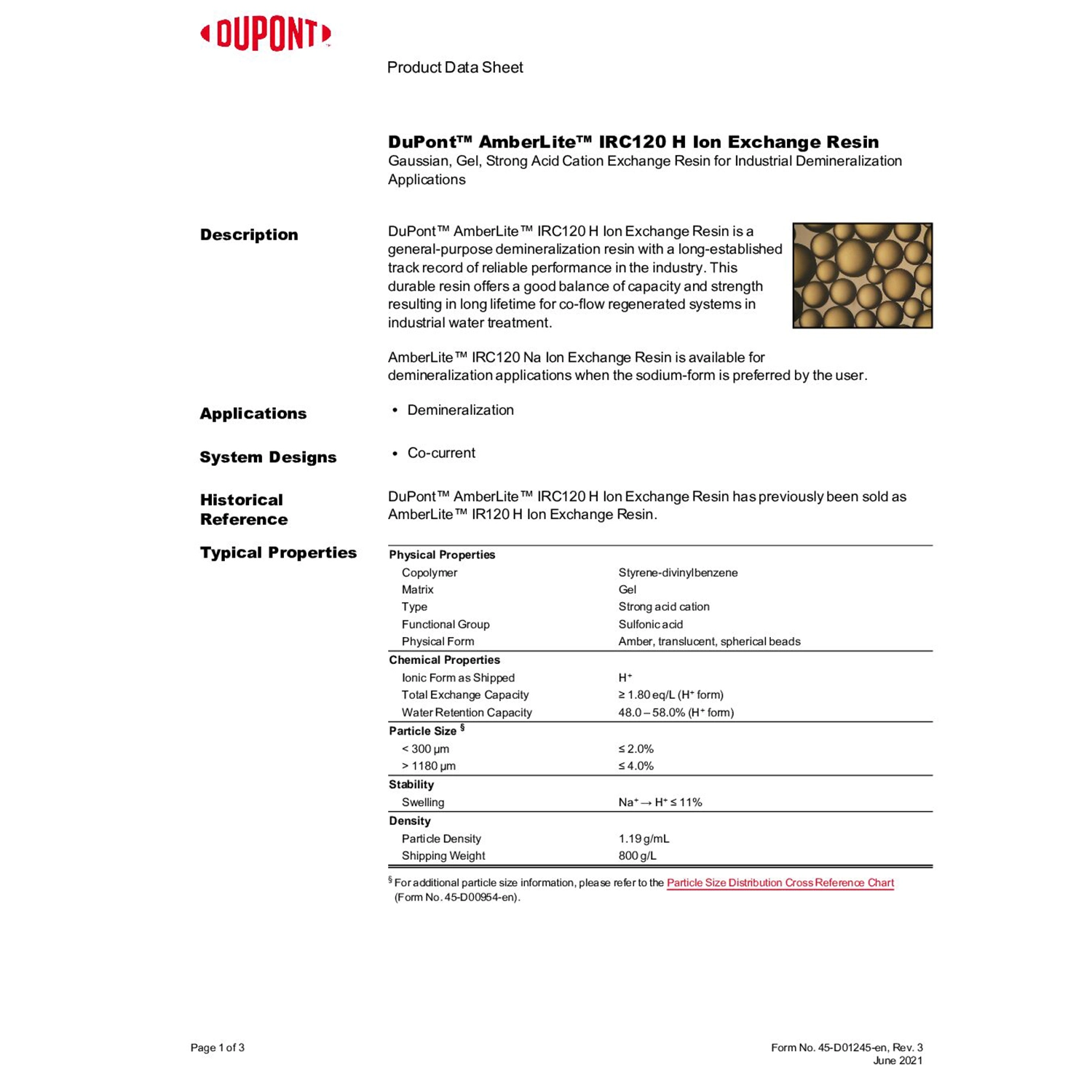 AMBERLITE IRC120 H -5 ft 3 DRUM